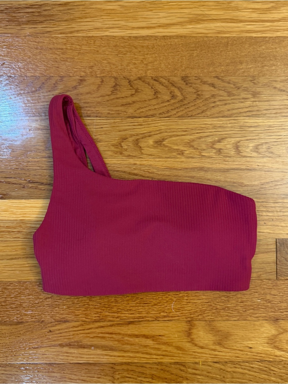 Lululemon Ribbed Nulu Asymmetrical Yoga Bra *Light A/B Cup Pomegranate - Size 4